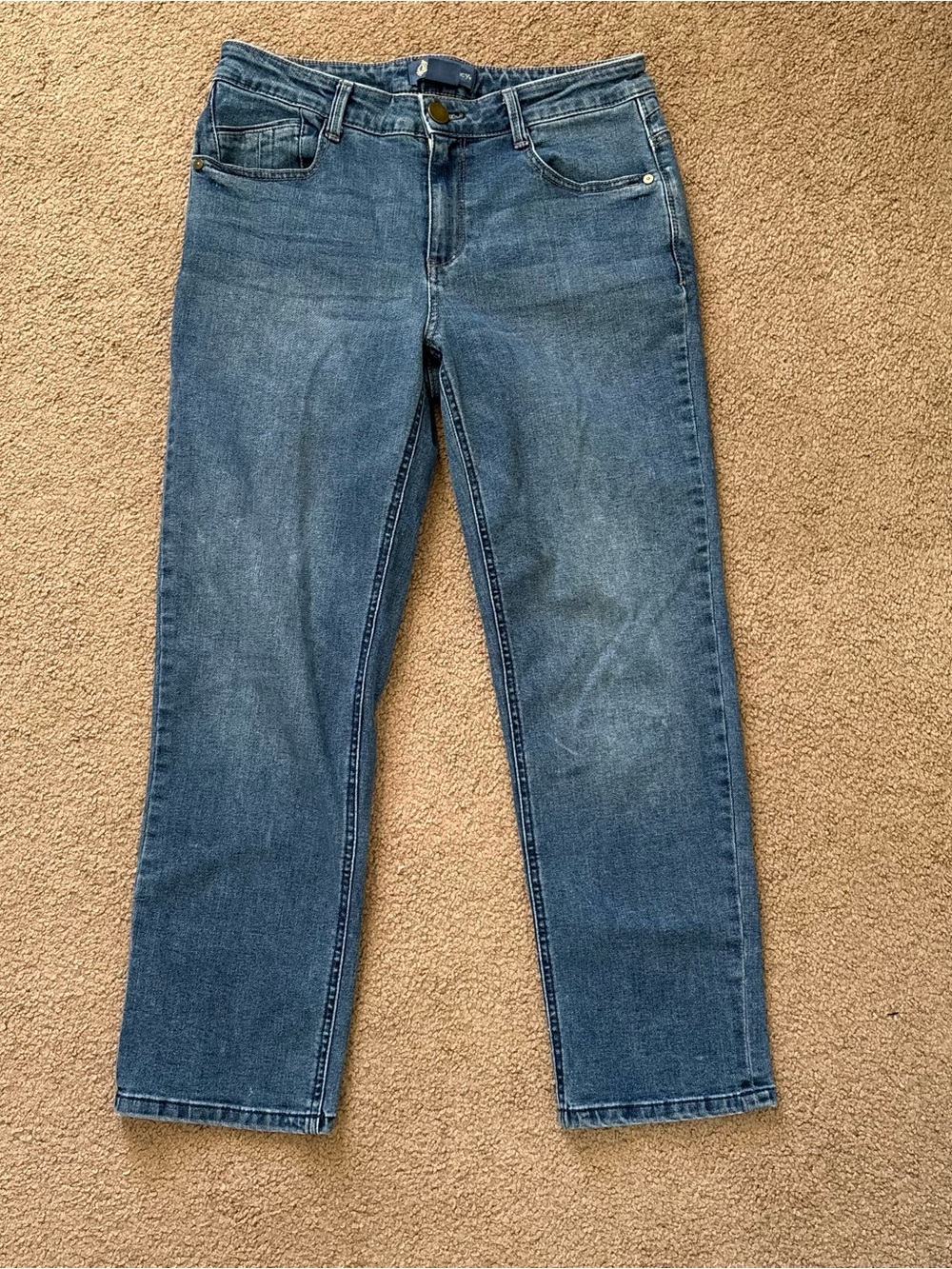 Democracy Women’s Blue Straight Leg Medium Wash “Ab”solution Denim Jeans Size 8